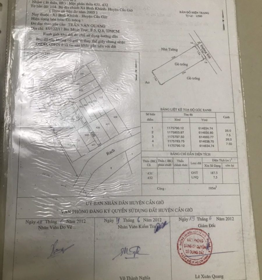 bán đất bình khánh cần giờ