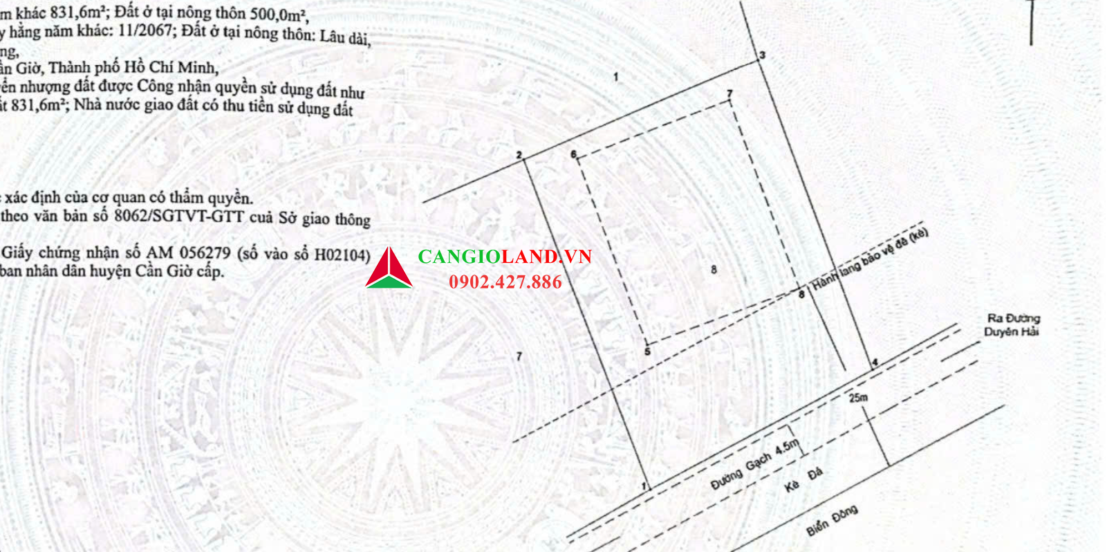 Bán đất mặt tiền biển Phan Đức, diện tích 1331.6 m2