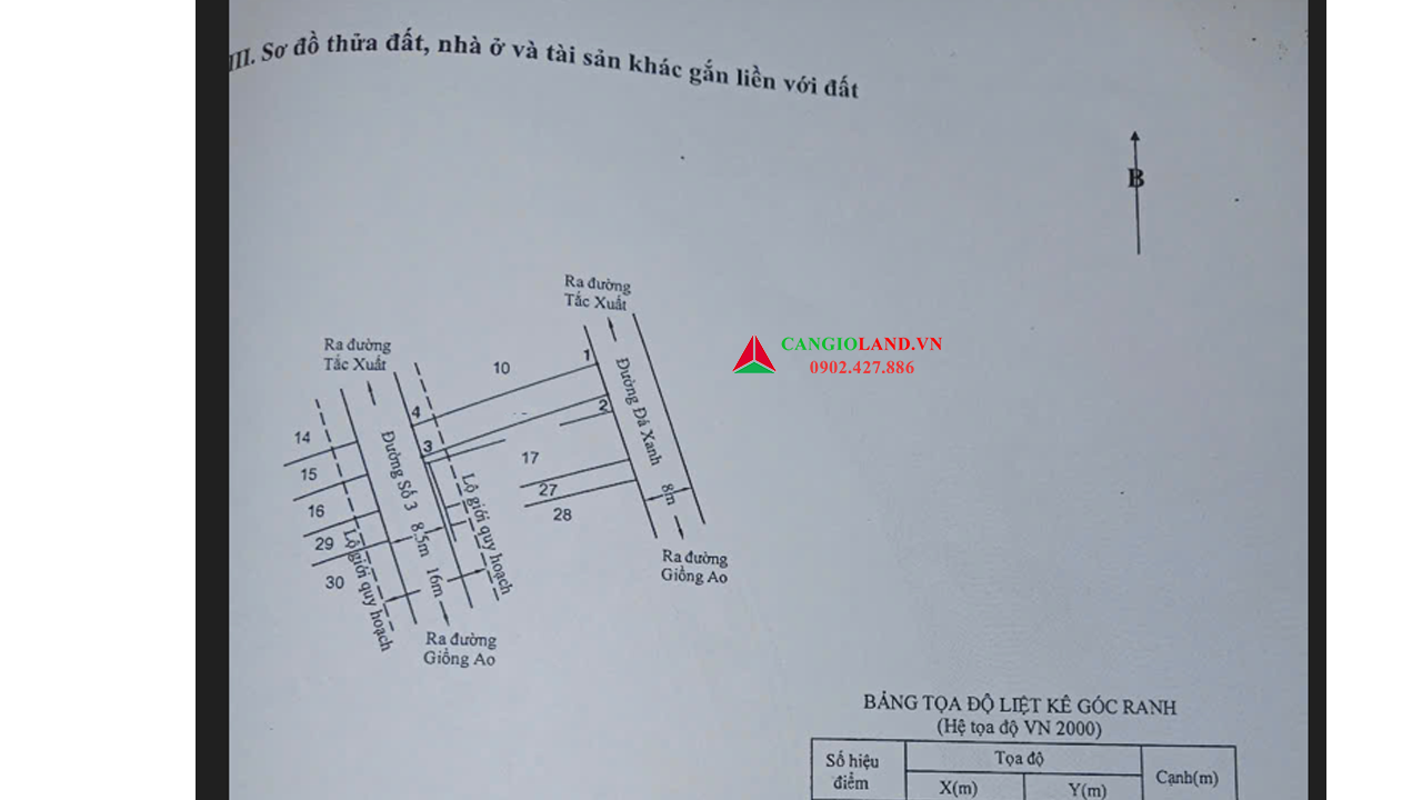 Bán đất 2 mặt tiền đường số 3 khu dân cư Giồng Ao, Cần Thạnh, diện tích 150m2, full thổ cư