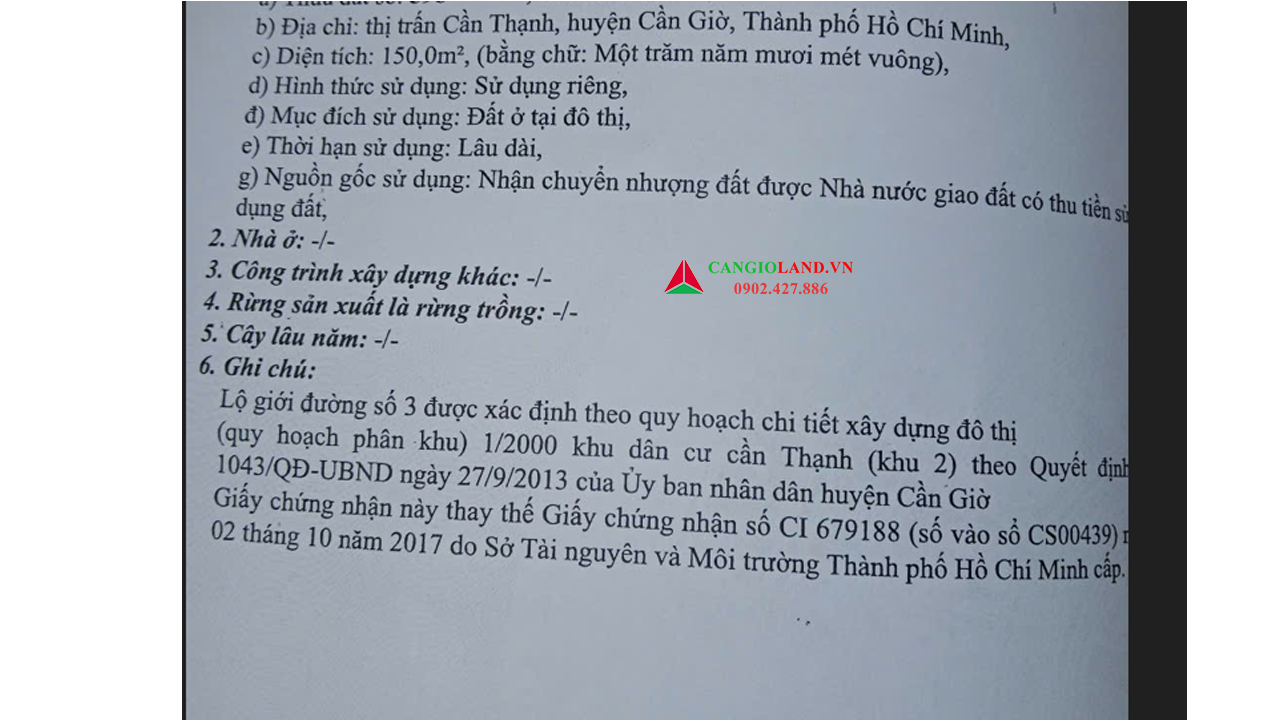 Bán đất 2 mặt tiền đường số 3 khu dân cư Giồng Ao, Cần Thạnh, diện tích 150m2, full thổ cư