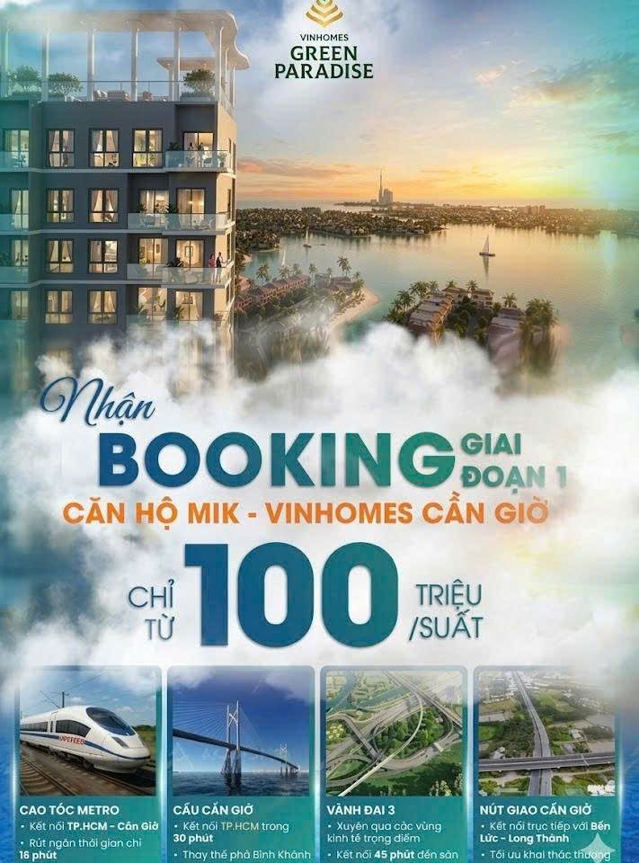 THANH TOÁN 900TR SỞ HỮU CĂN HỘ CHUNG CƯ 2PN VINHOMES CẦN GIỜ, VIEW MẶT BIỂN, TÒA THÁP 108 TẦNG.
